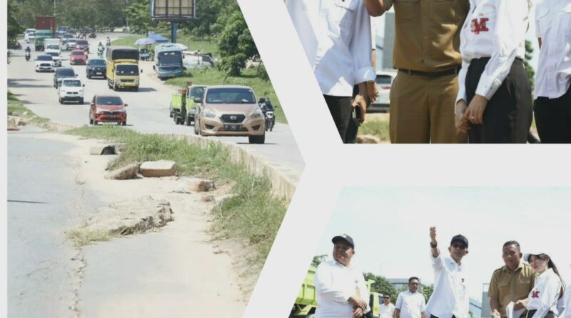 Amsakar dan Li Claudia Tinjau Pelaksanaan Pelebaran Jalan Dan Tim Pemko Batam.