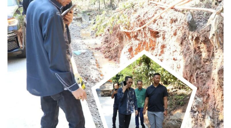Amsakar Ahmad Tinjau Perbaikan Jalan di bawah Hotel Vista